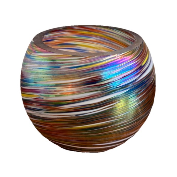 Murano Other - Murano Iridescent Multicolor Swirl Glass Votive Candle Holder